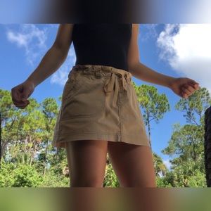khaki mini skirt